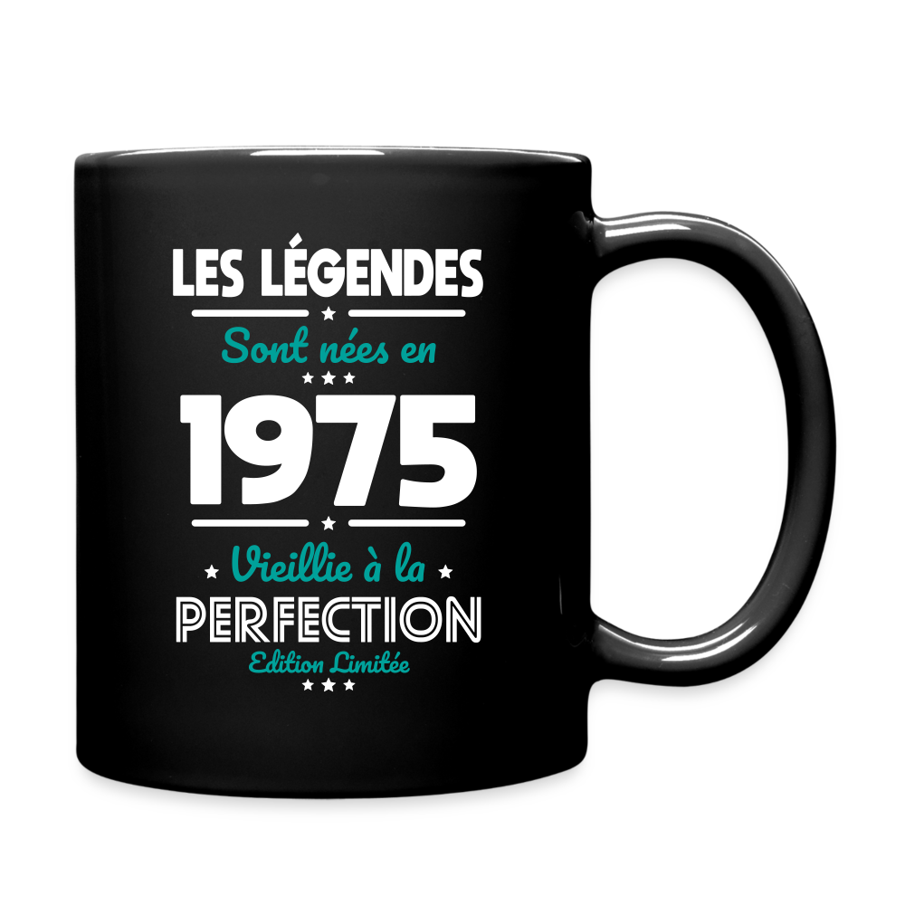 Mug uni - Anniversaire 50 Ans - Les Légendes sont nées en 1975 - noir