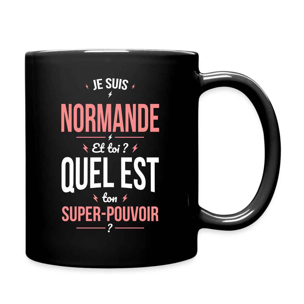 Mug uni - Je suis Normande - Super-pouvoir - noir