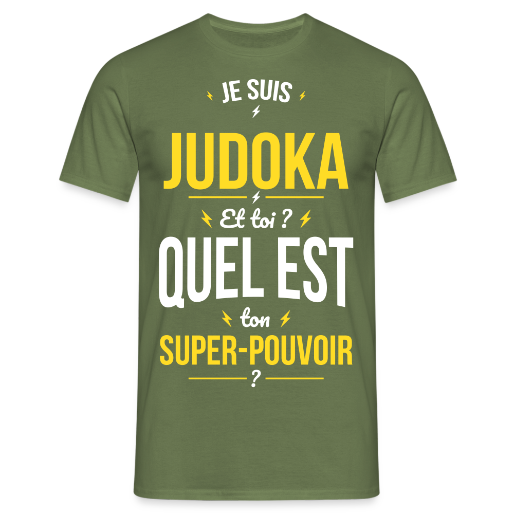 T-shirt Homme - Je suis judoka - Super-pouvoir - vert militaire