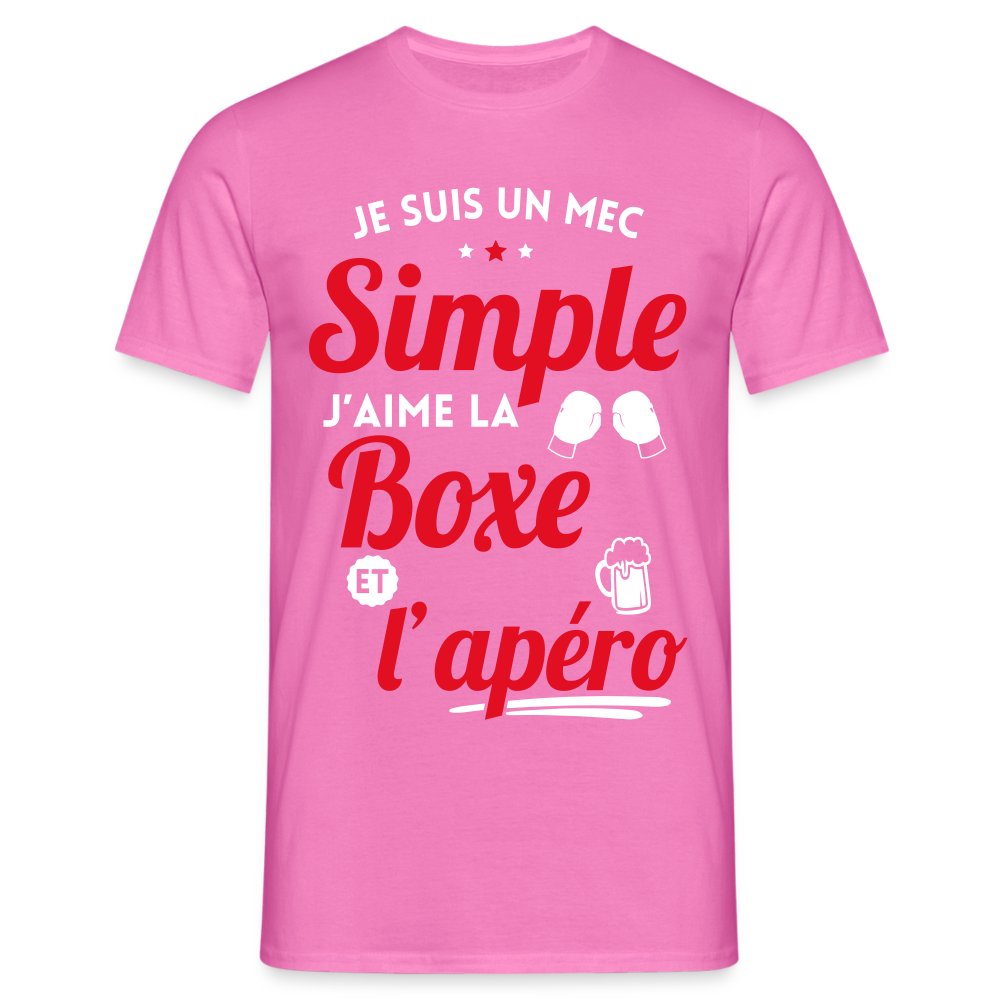 T-shirt Homme - J'aime la boxe et l'apéro - rose