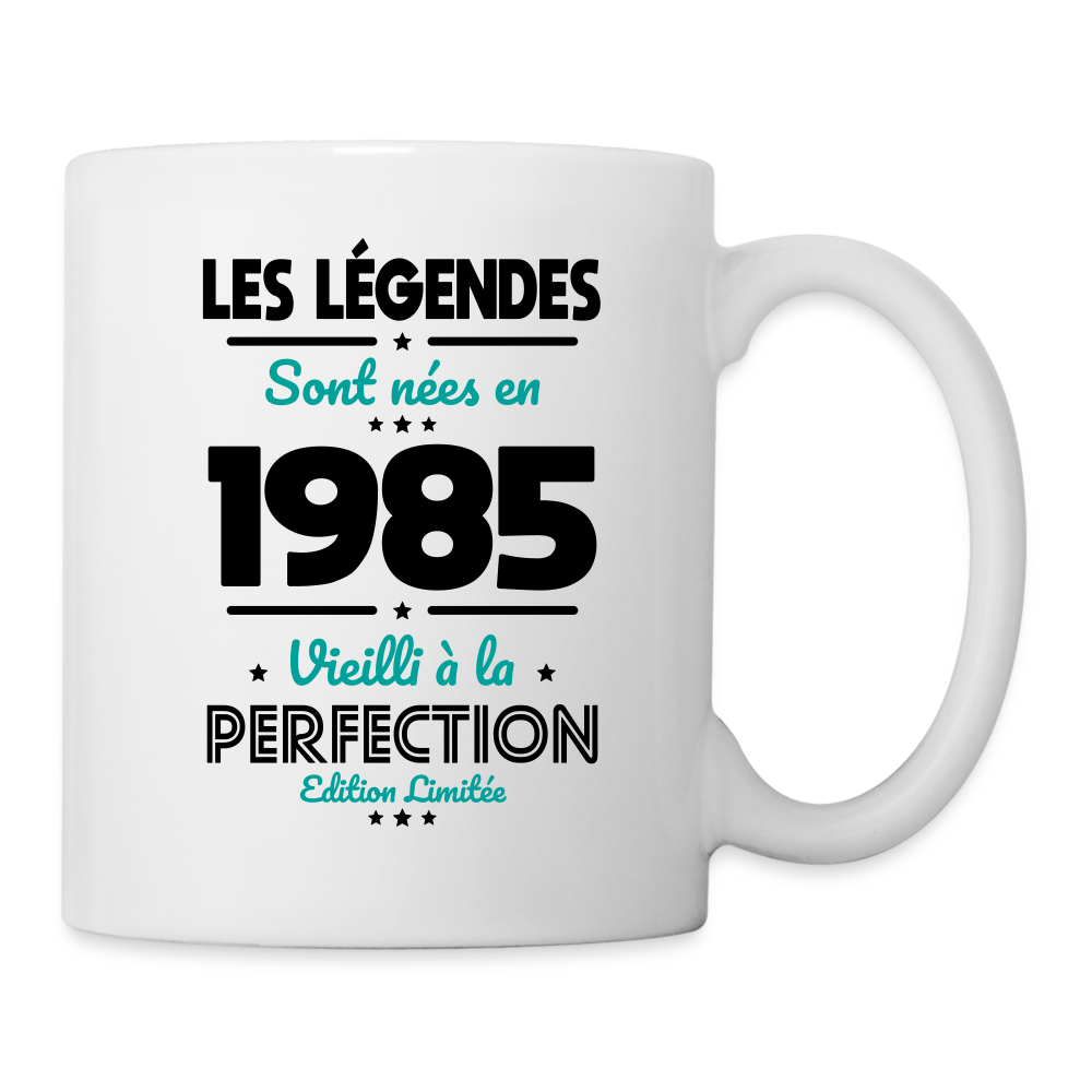 Mug blanc - Anniversaire 40 Ans - Les Légendes sont nées en 1985 - blanc