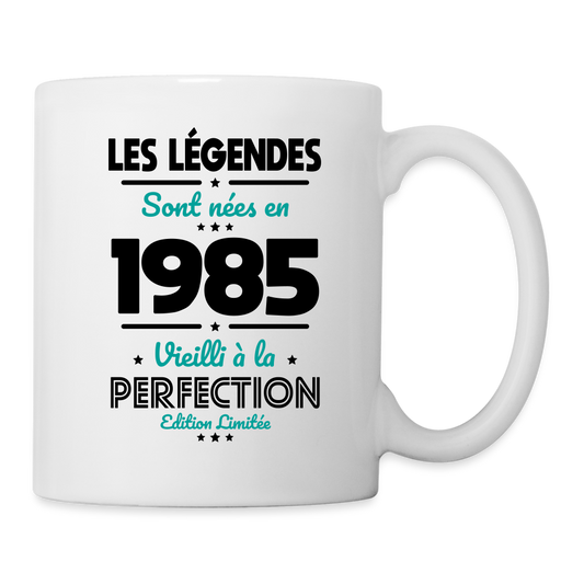 Mug blanc - Anniversaire 40 Ans - Les Légendes sont nées en 1985 - blanc