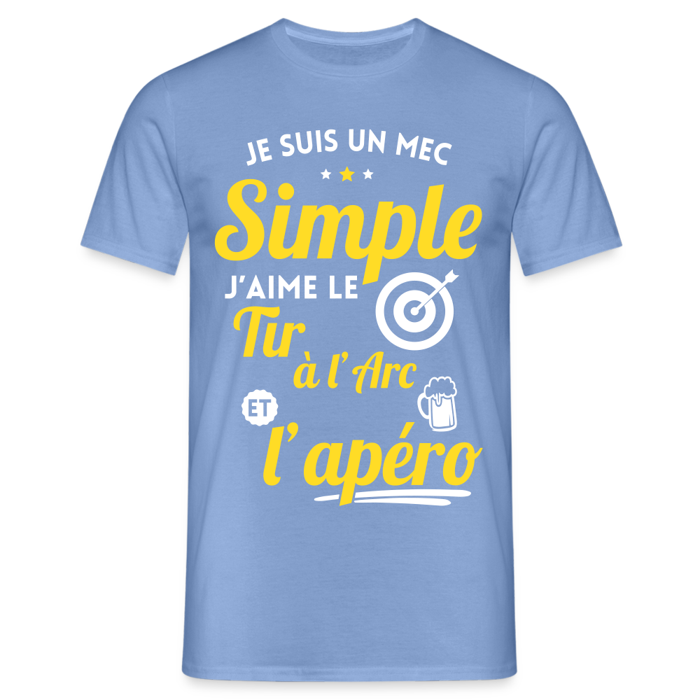 T-shirt Homme - J'aime le tir à l'arc et l'apéro - carolina blue