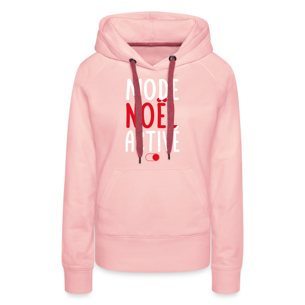 Sweat à capuche Premium Femme - Mode Noël activé - rose cristal