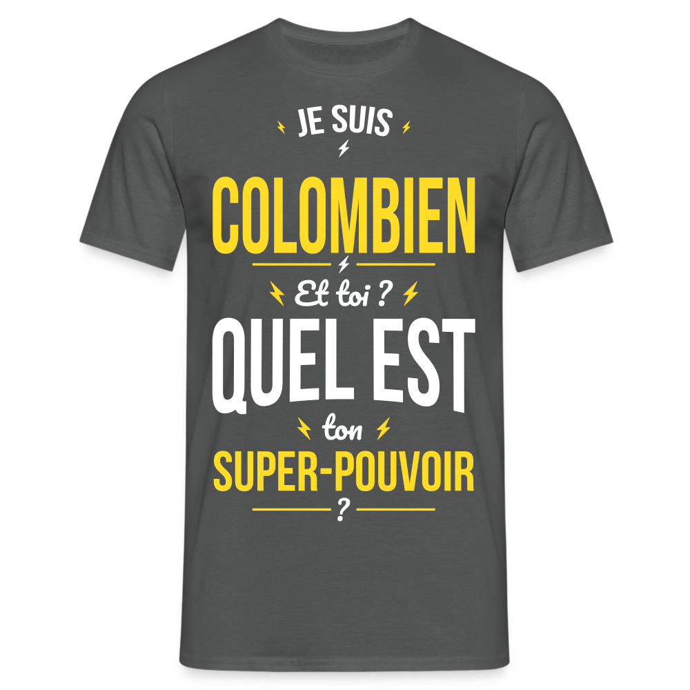 T-shirt Homme - Je suis Colombien - Super-pouvoir - charbon