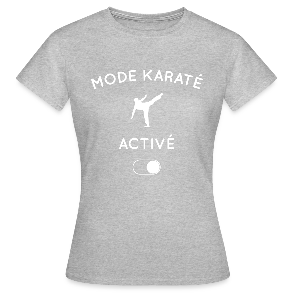 T-shirt Femme - Mode karaté activé - gris chiné