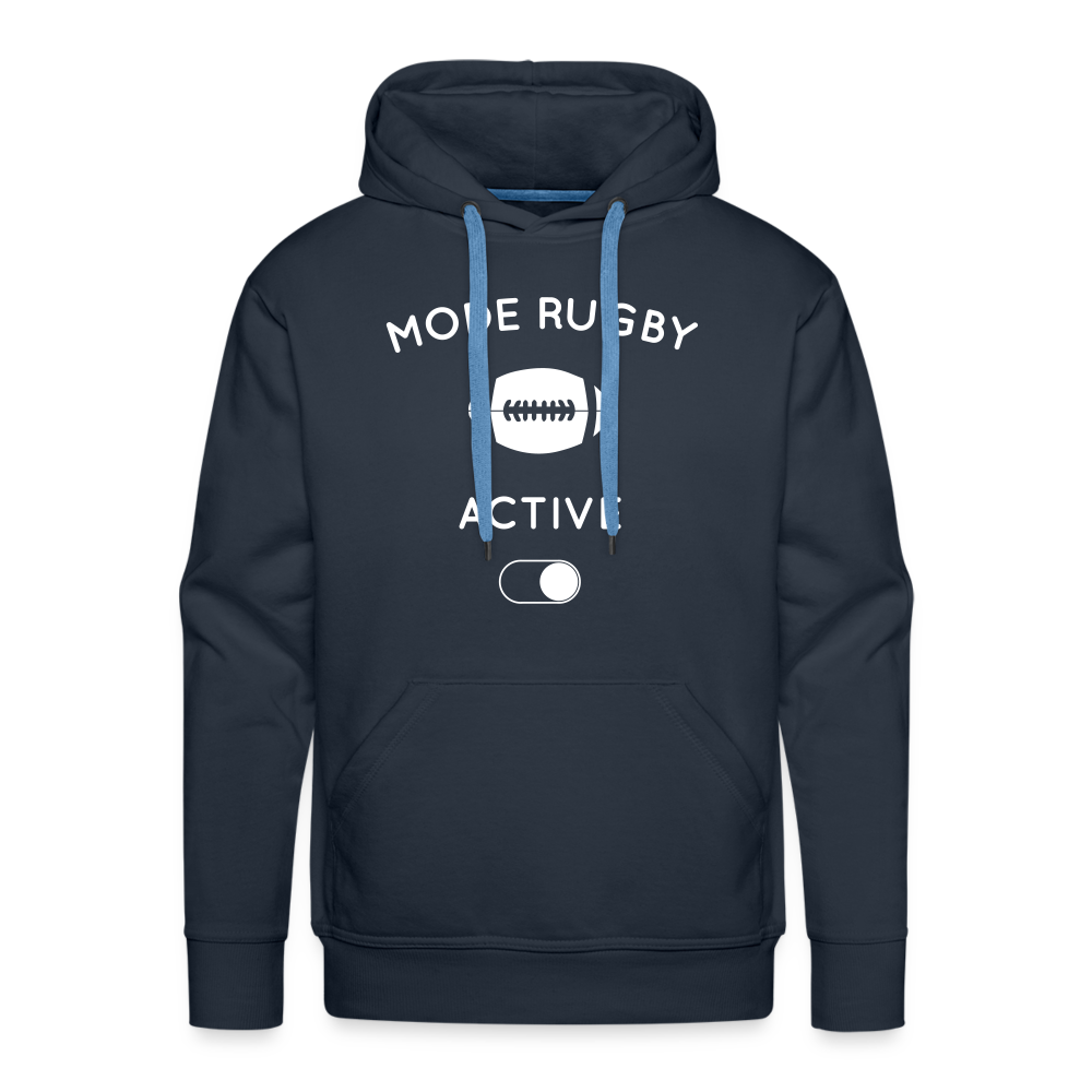 Sweat à capuche Premium Homme - Mode rugby activé - marine