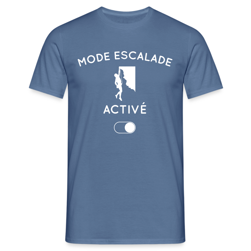 T-shirt Homme - Mode escalade activé - bleu pigeon 