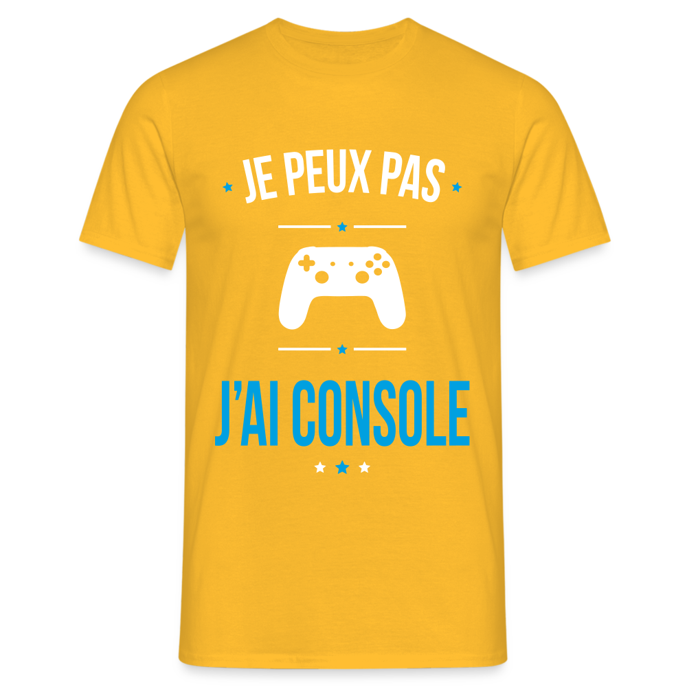 T-shirt Homme - Je peux pas j'ai Console - jaune