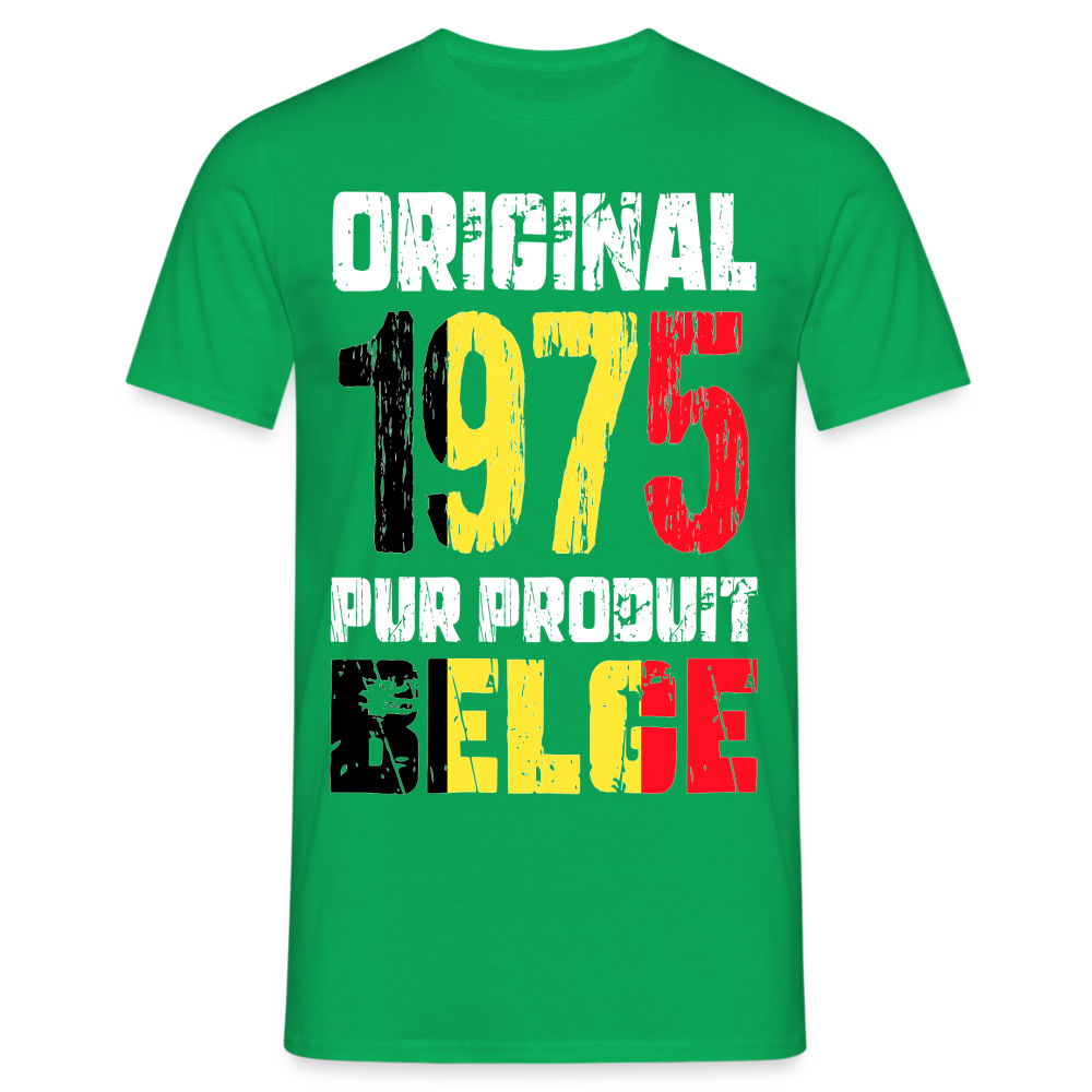 T-shirt Homme - Anniversaire 50 Ans - Original 1975 - Pur produit Belge - vert