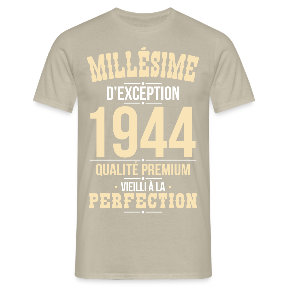 T-shirt Homme - Anniversaire 80 Ans - Millésime 1944 - beige sable