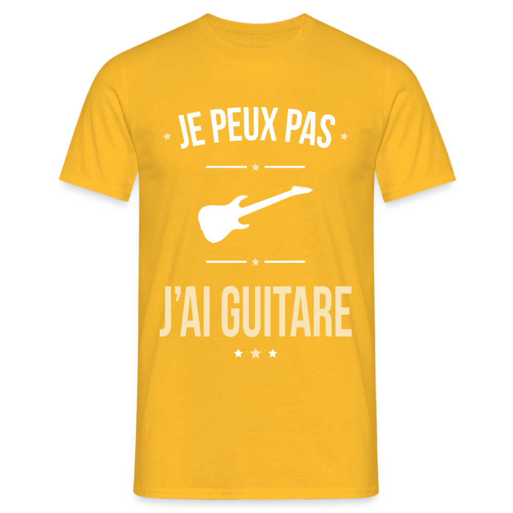 T-shirt Homme - Je peux pas j'ai Guitare - jaune