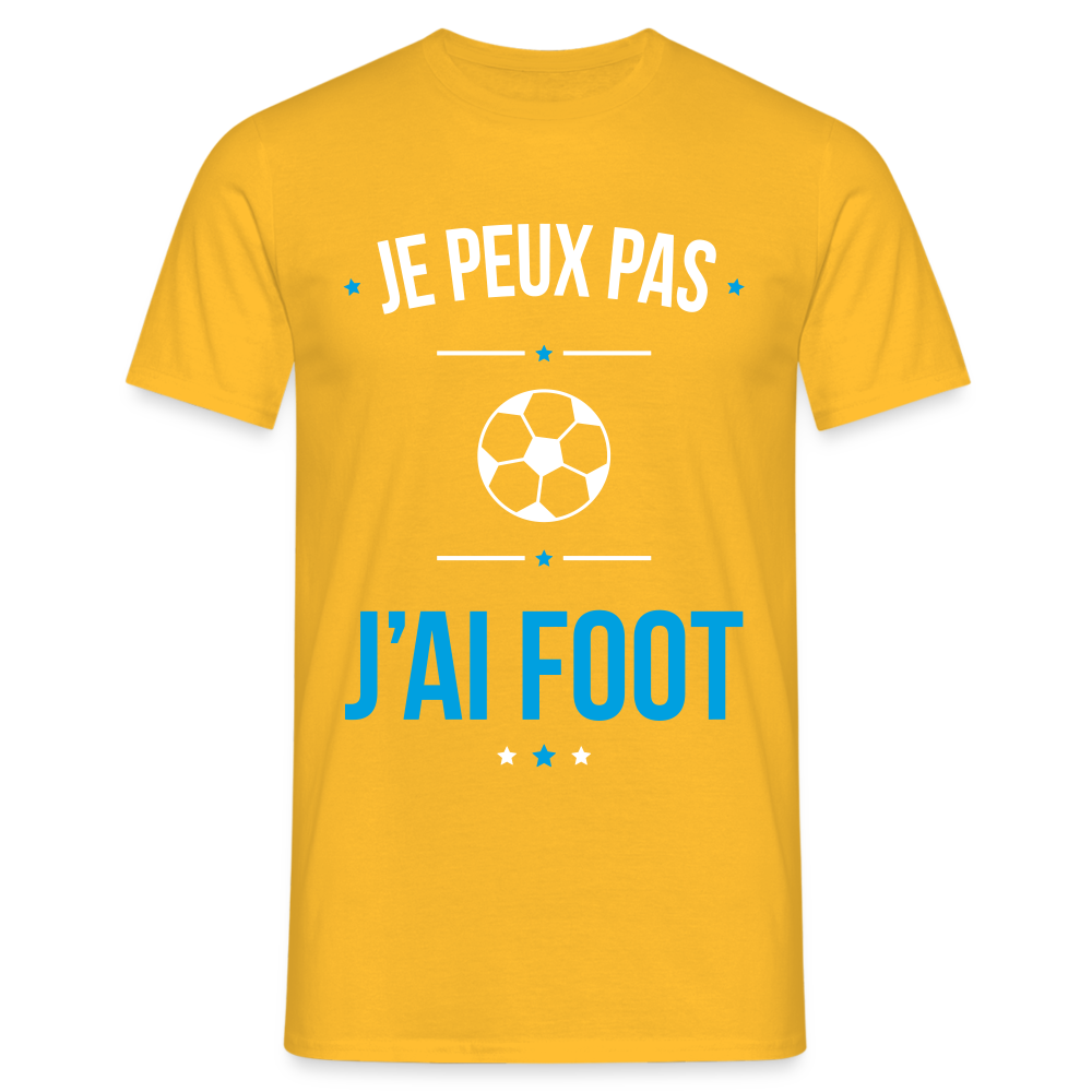 T-shirt Homme - Je peux pas j'ai Foot - jaune