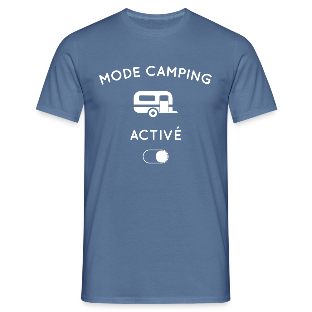 T-shirt Homme - Mode camping activé - bleu pigeon 