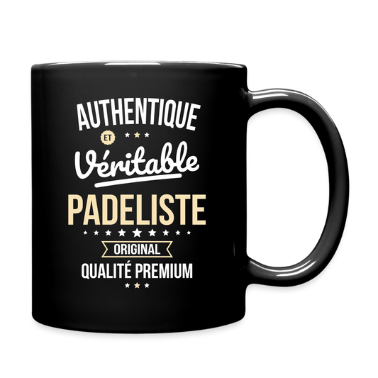 Mug uni - Authentique et véritable Padeliste - noir