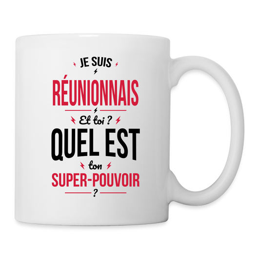 Mug blanc - Je suis Réunionnais - Super-pouvoir - blanc