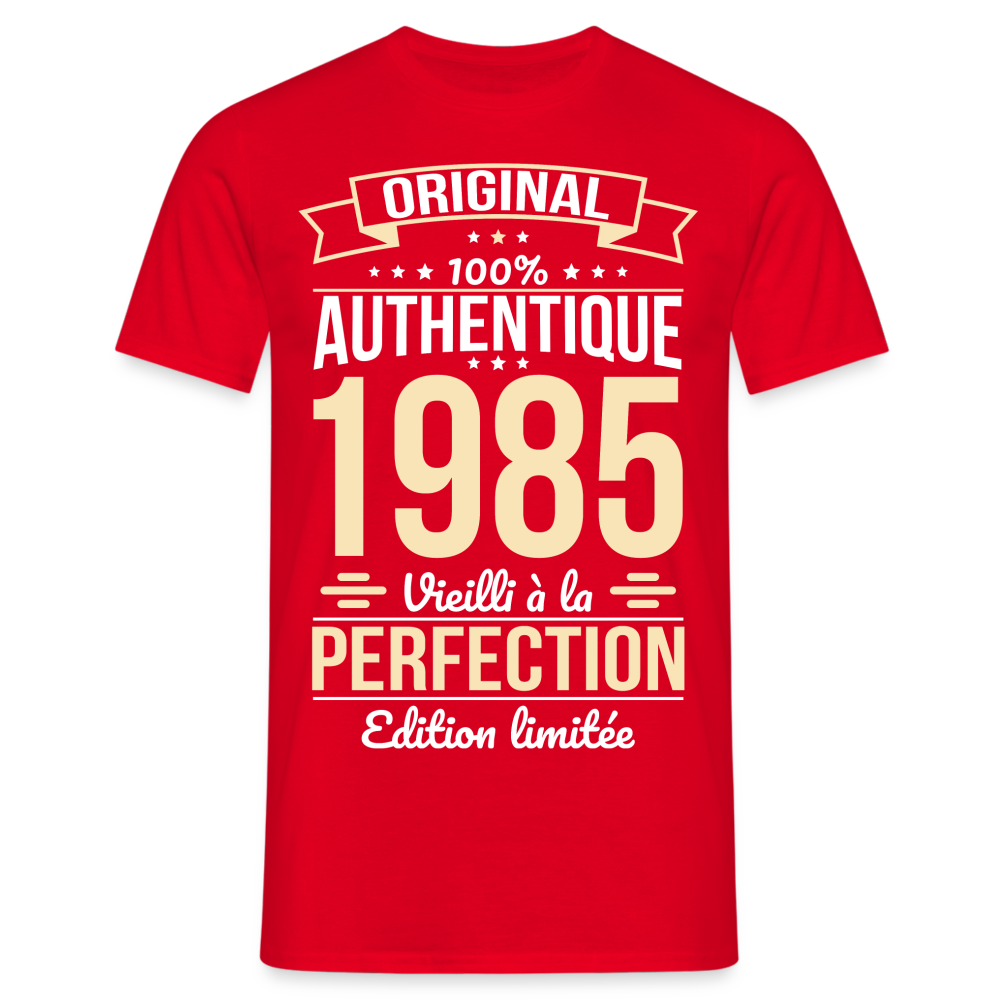 T-shirt Homme - Anniversaire 40 Ans - Original 1985 - rouge