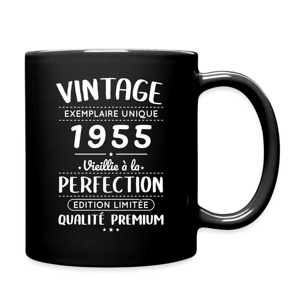 Mug uni - Anniversaire 70 Ans - Vintage 1955 - noir