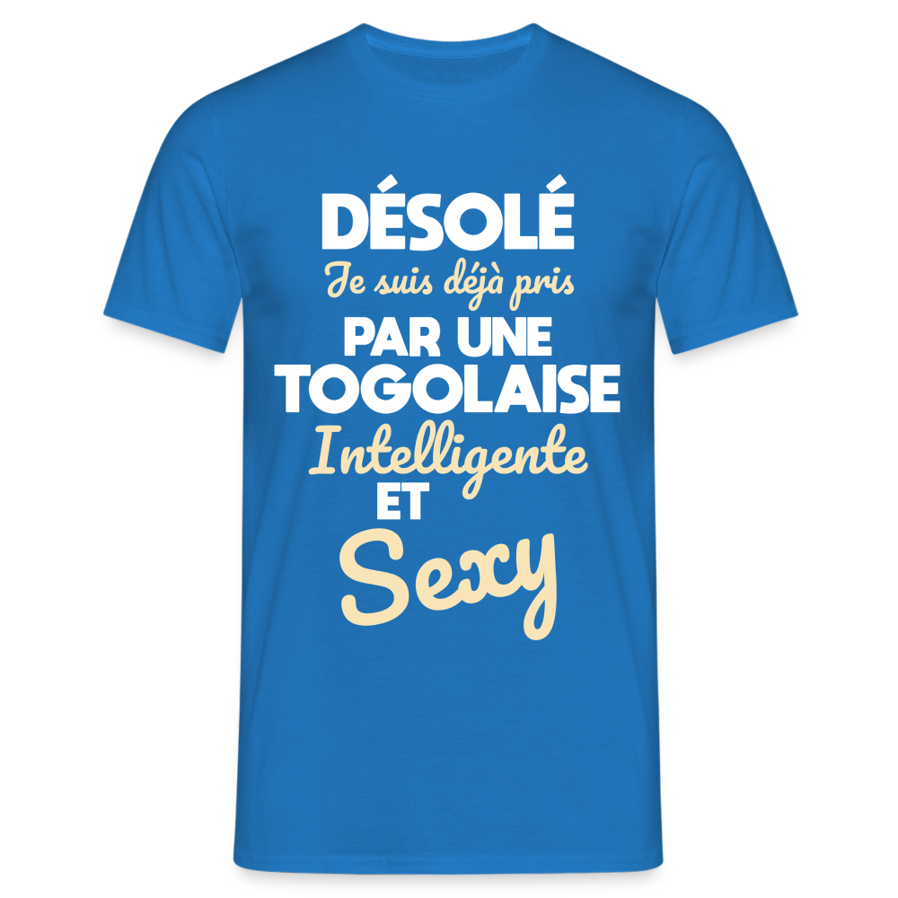 T-shirt Homme -  Je suis déjà pris par une Togolaise intelligente et sexy - bleu royal