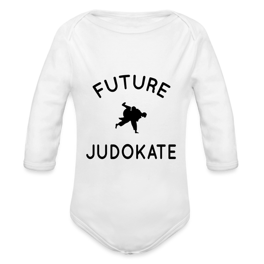 Body Bébé bio manches longues - Future judokate - blanc