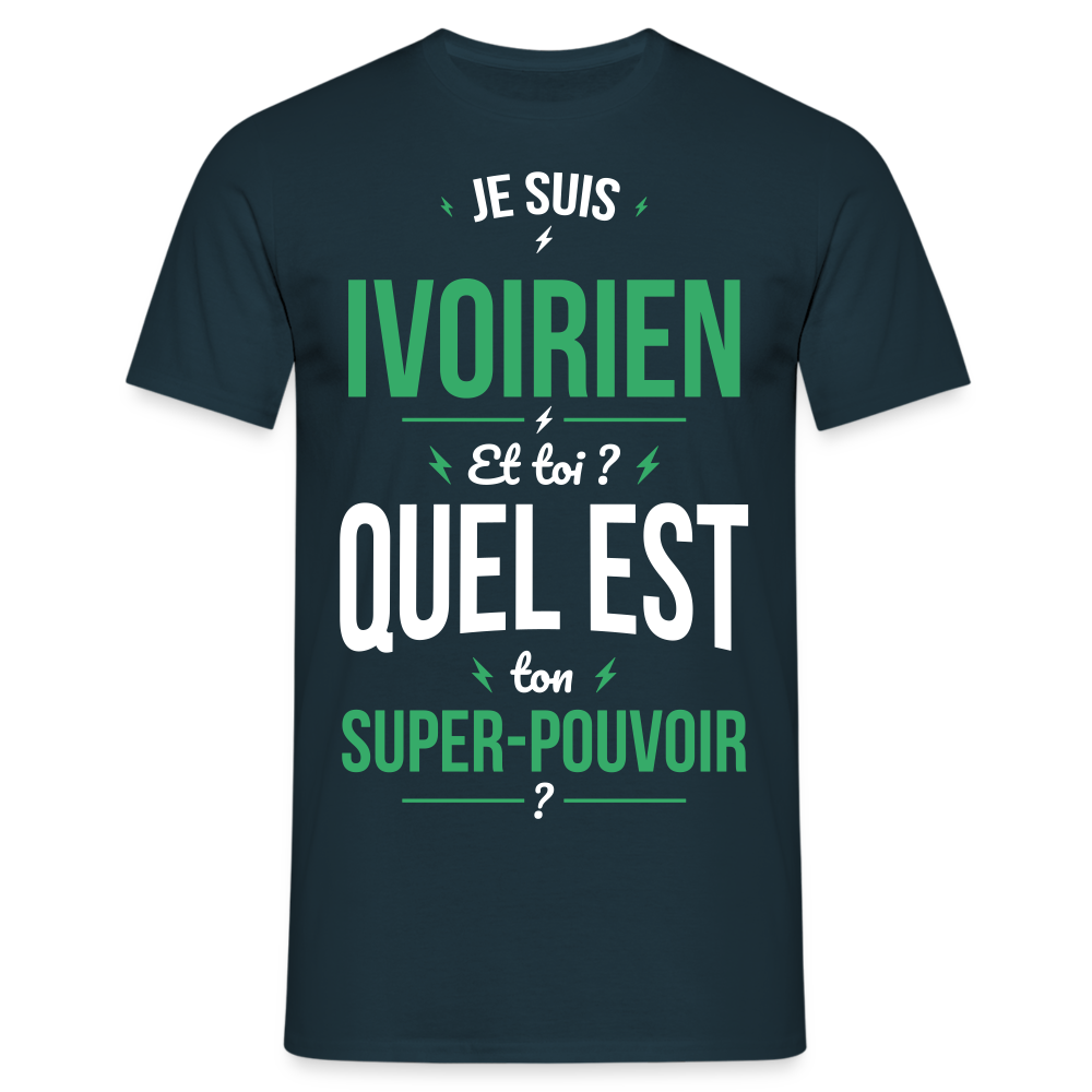 T-shirt Homme - Je suis Ivoirien - Super-pouvoir - marine