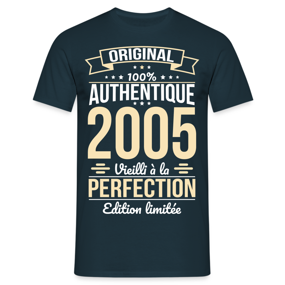 T-shirt Homme - Anniversaire 20 Ans - Original 2005 - marine