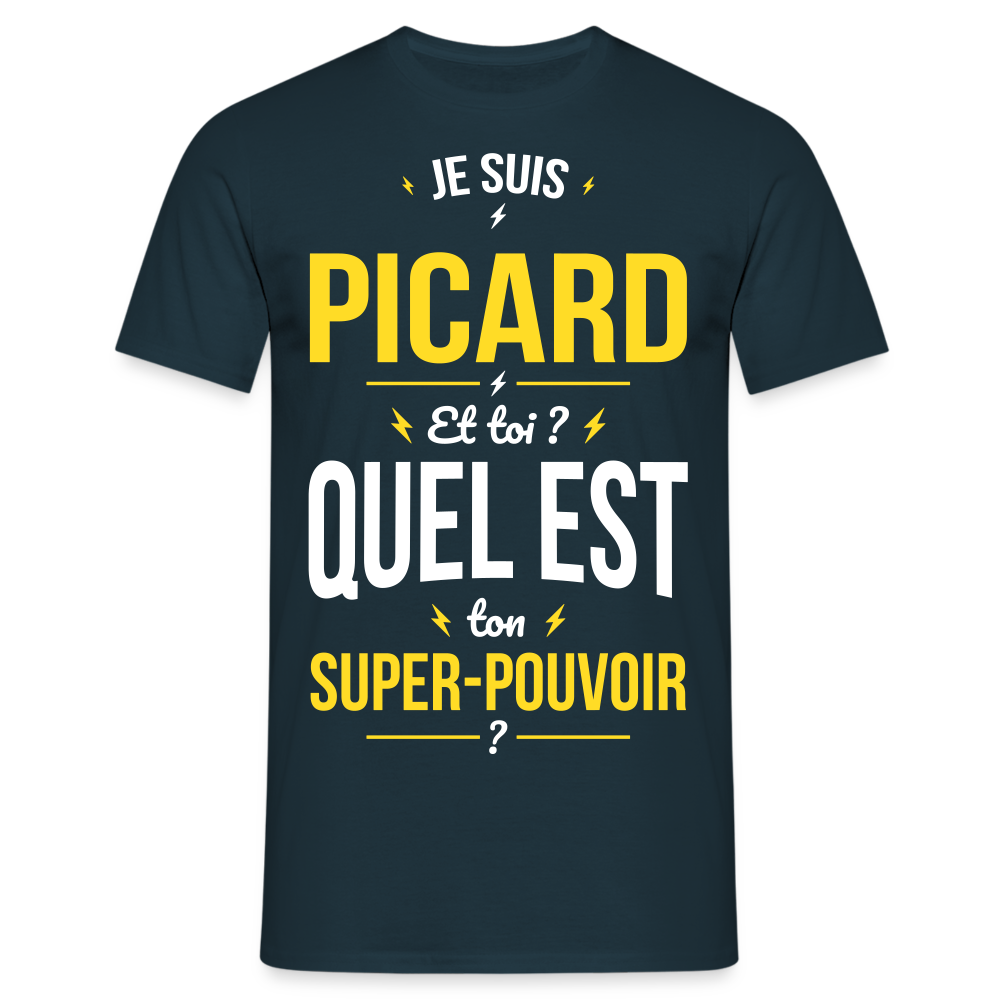 T-shirt Homme - Je suis Picard - Super-pouvoir - marine