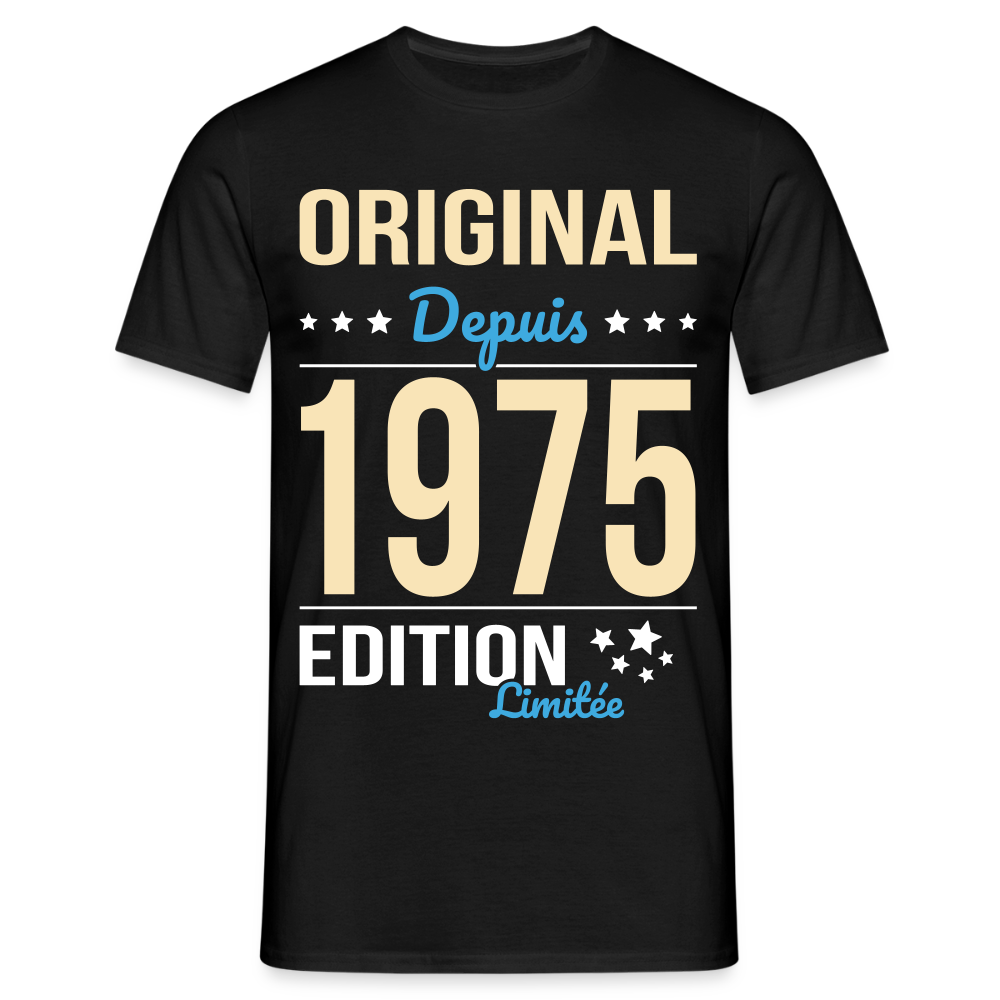 T-shirt Homme - Anniversaire 50 Ans - Original depuis 1975 - noir