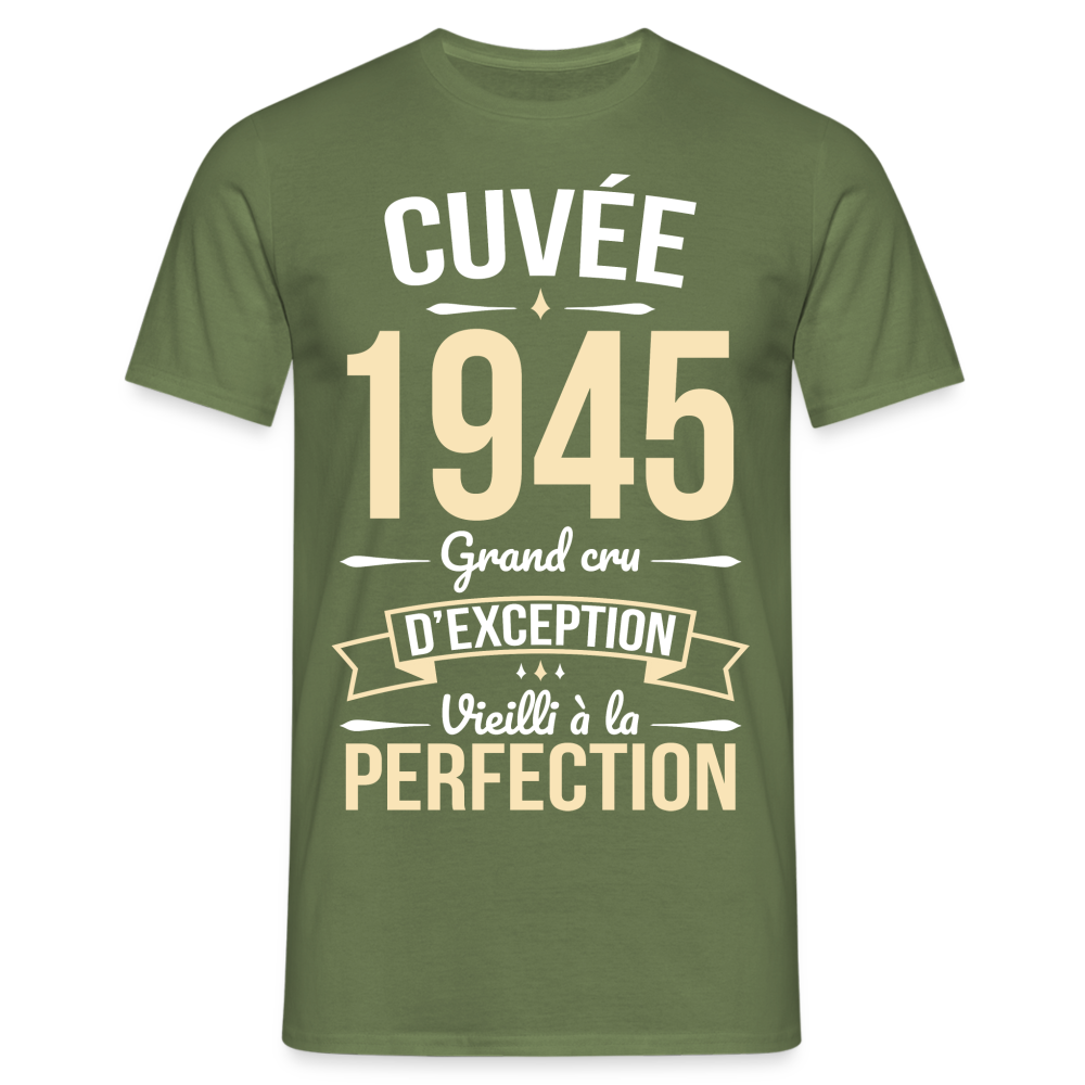 T-shirt Homme - Anniversaire 80 Ans - Cuvée 1945 - vert militaire