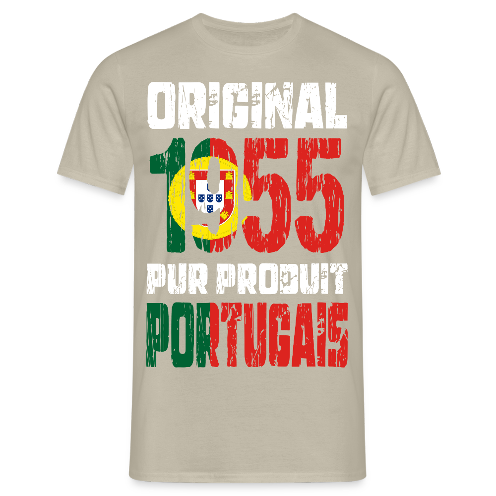 T-shirt Homme - Anniversaire 70 Ans - Original 1955 - Pur produit Portugais - beige sable