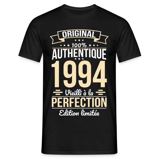 T-shirt Homme - Anniversaire 31 Ans - Original 1994 - noir