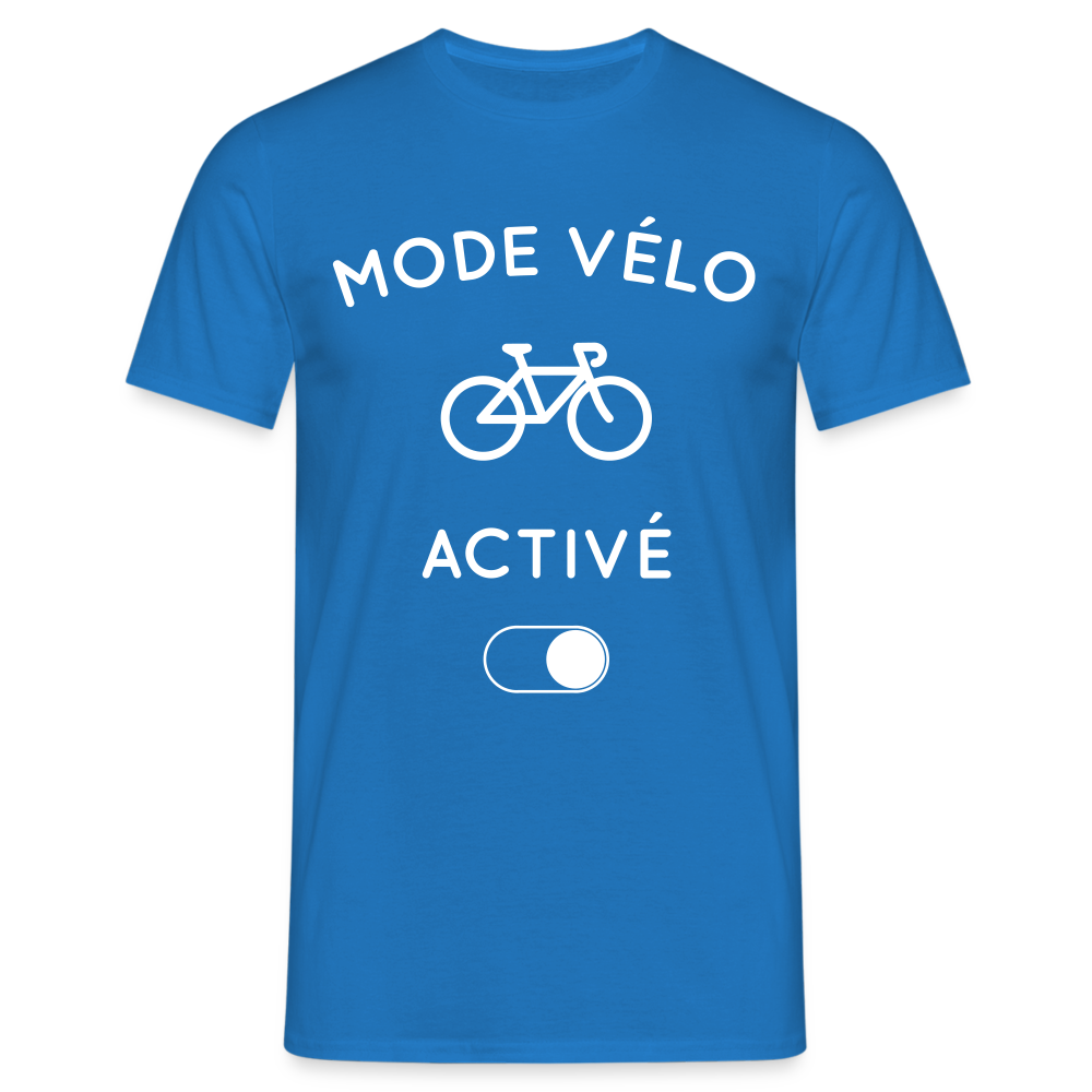 T-shirt Homme -  Mode vélo activé - bleu royal