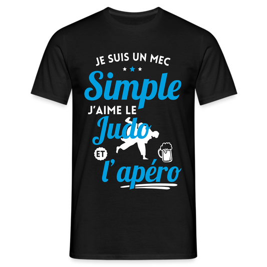 T-shirt Homme - J'aime le judo et l'apéro - noir