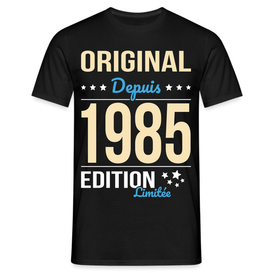 T-shirt Homme - Anniversaire 40 Ans - Original depuis 1985 - noir