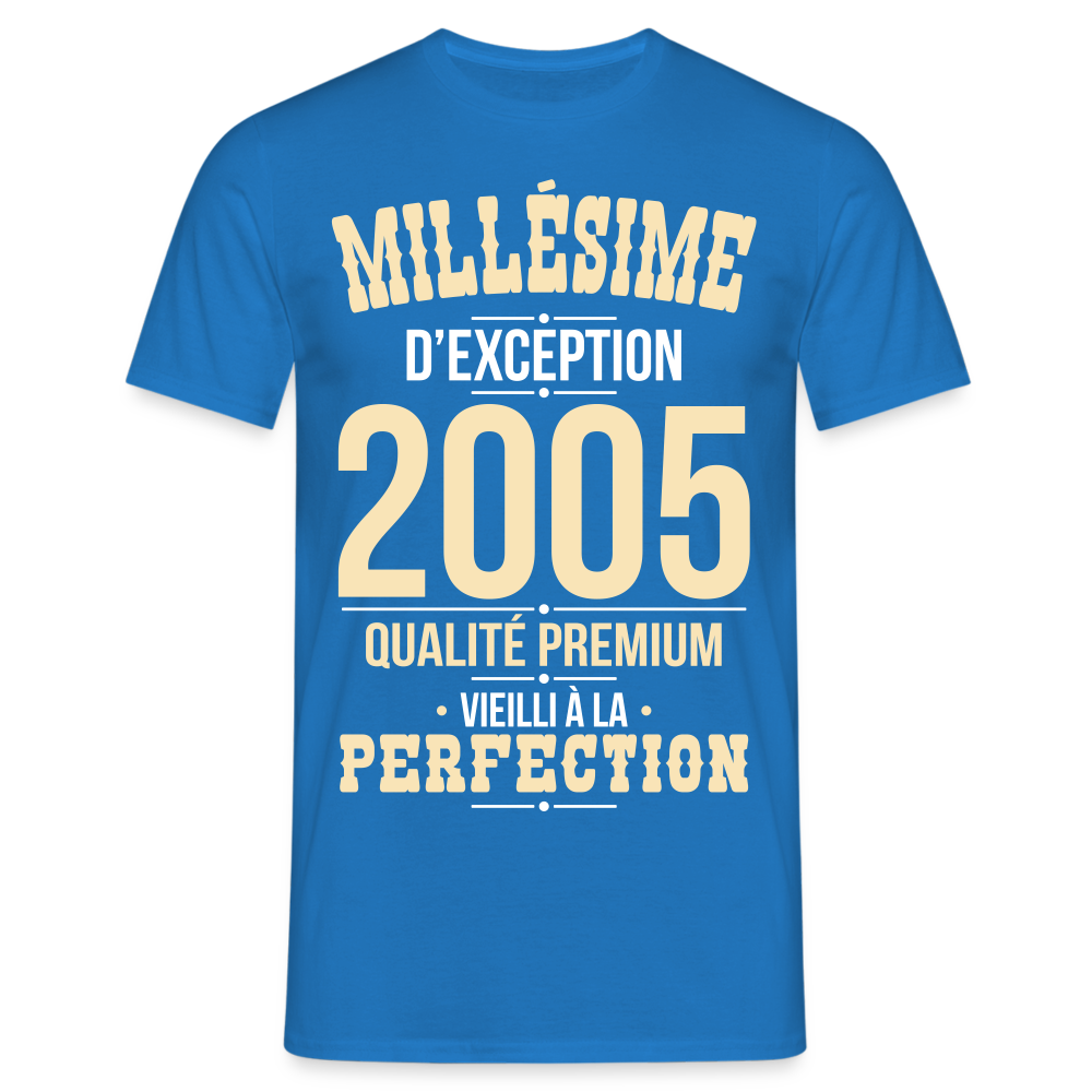 T-shirt Homme - Anniversaire 20 Ans - Millésime 2005 - bleu royal