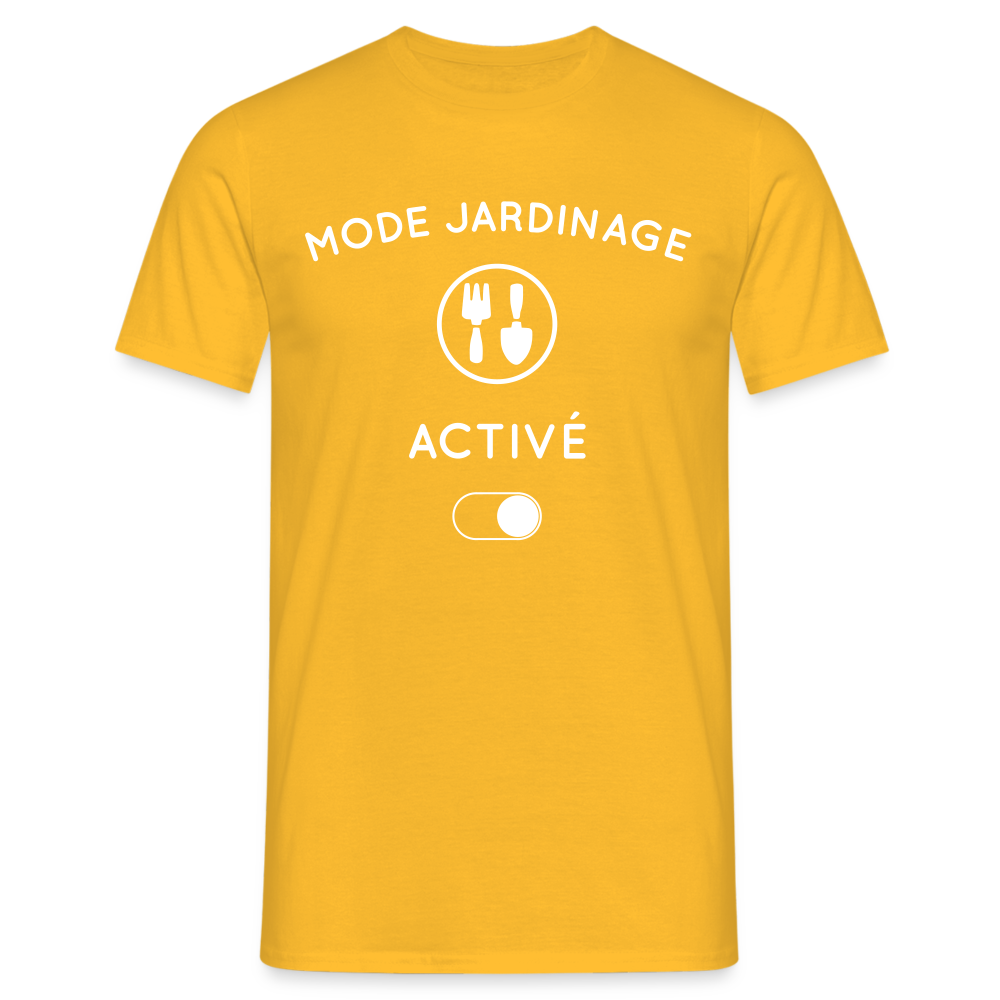 T-shirt Homme - Mode jardinage activé - jaune