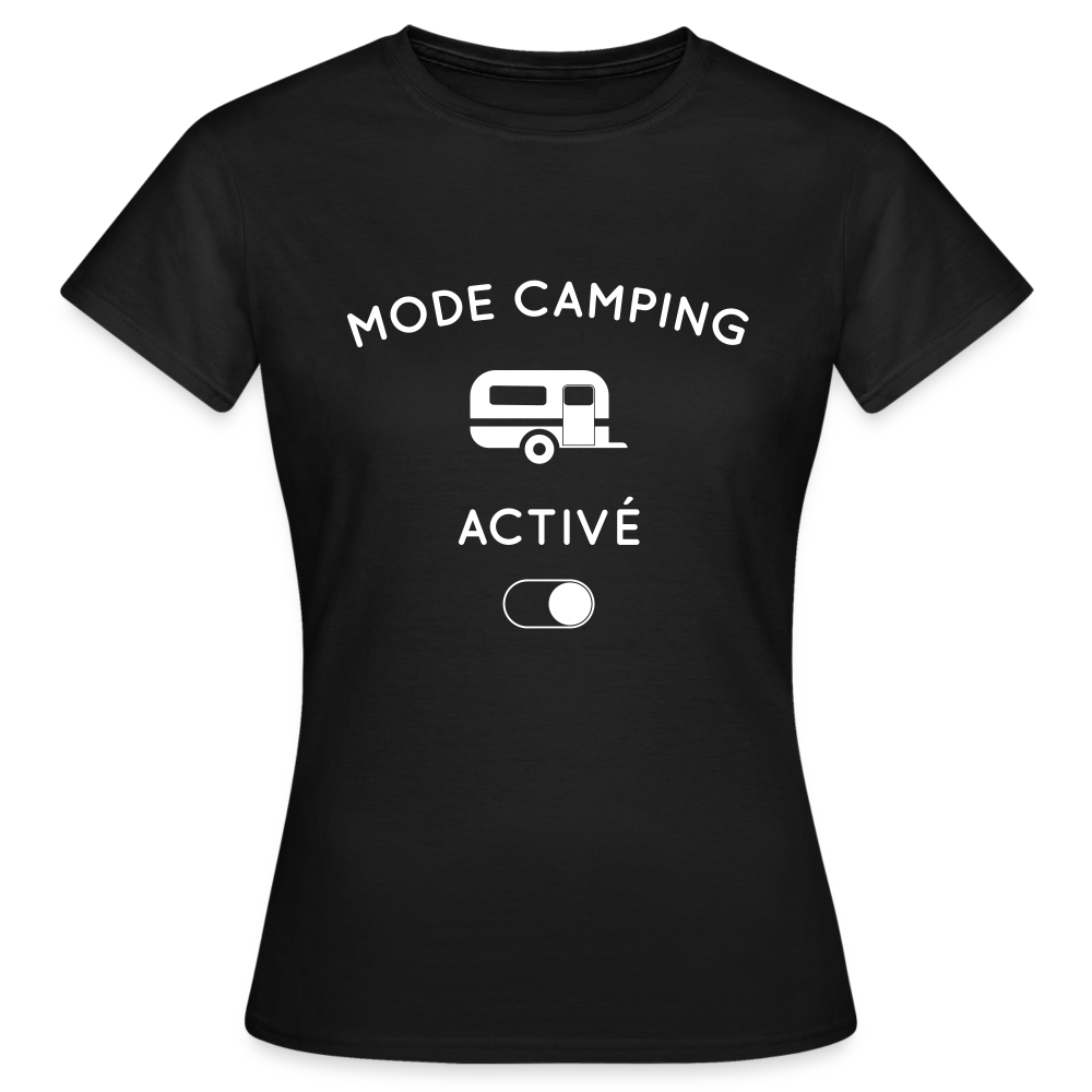 T-shirt Femme - Mode camping activé - noir