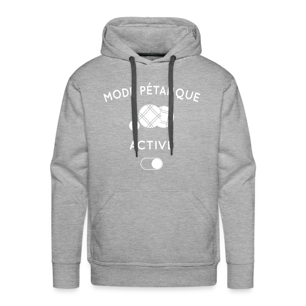 Sweat à capuche Premium Homme - Mode pétanque activé - gris chiné