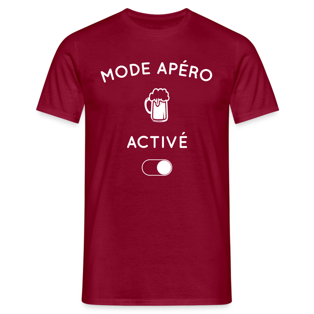 T-shirt Homme - Mode apéro activé - rouge brique