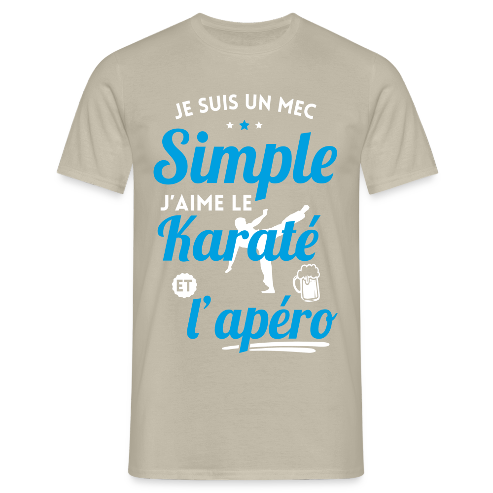 T-shirt Homme - J'aime le karaté et l'apéro - beige sable