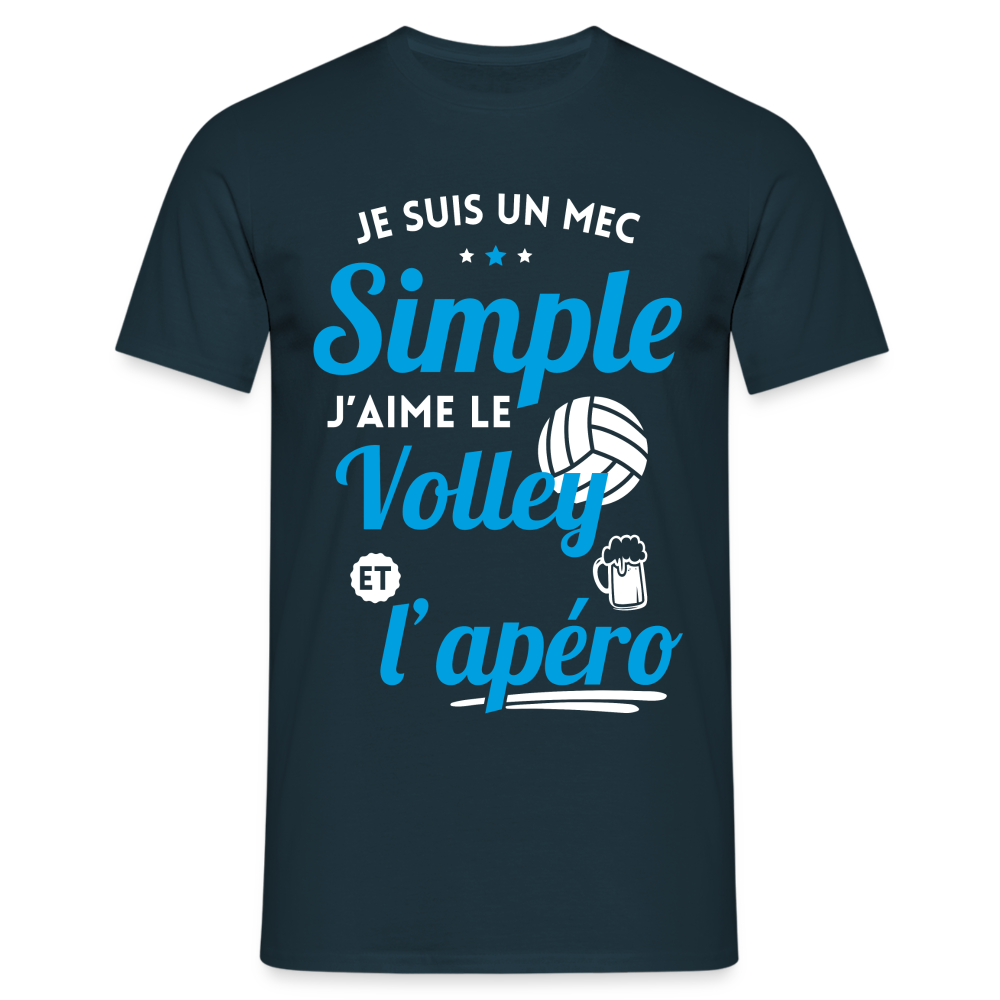 T-shirt Homme - J'aime le volley et l'apéro - marine