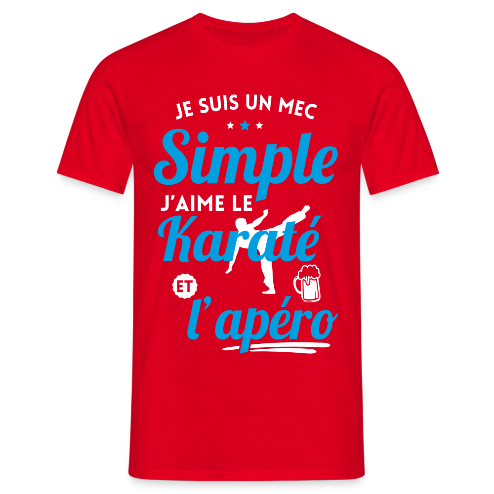 T-shirt Homme - J'aime le karaté et l'apéro - rouge