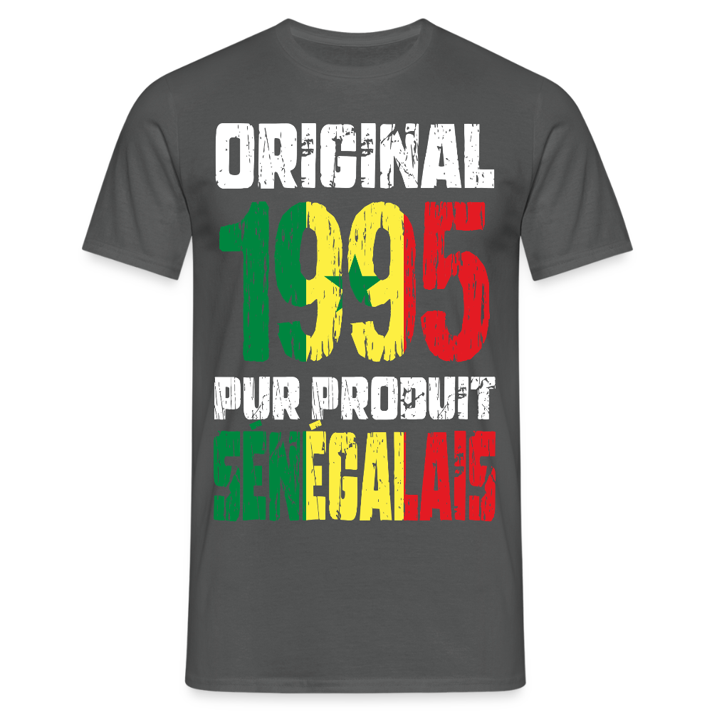 T-shirt Homme - Anniversaire 30 Ans - Original 1995 - Pur produit Sénégalais - charbon