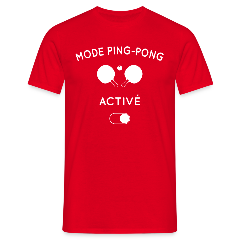 T-shirt Homme - Mode ping-pong activé - rouge