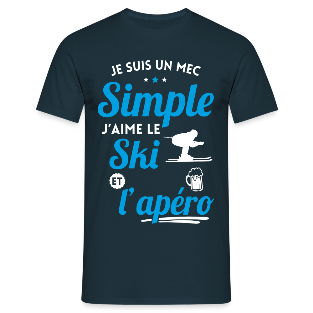 T-shirt Homme - J'aime le ski et l'apéro - marine