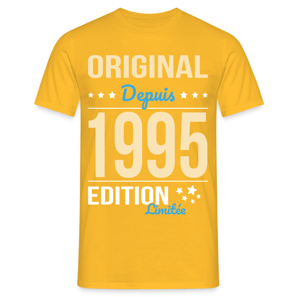 T-shirt Homme - Anniversaire 30 Ans - Original depuis 1995 - jaune