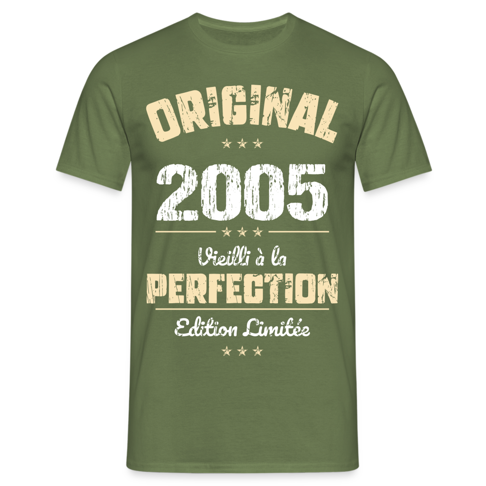 T-shirt Homme - Anniversaire 20 Ans - Original 2005 - vert militaire