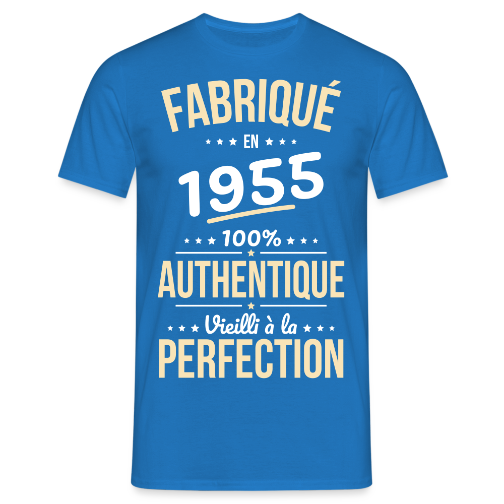 T-shirt Homme - Anniversaire 70 Ans - Fabriqué en 1955 - bleu royal