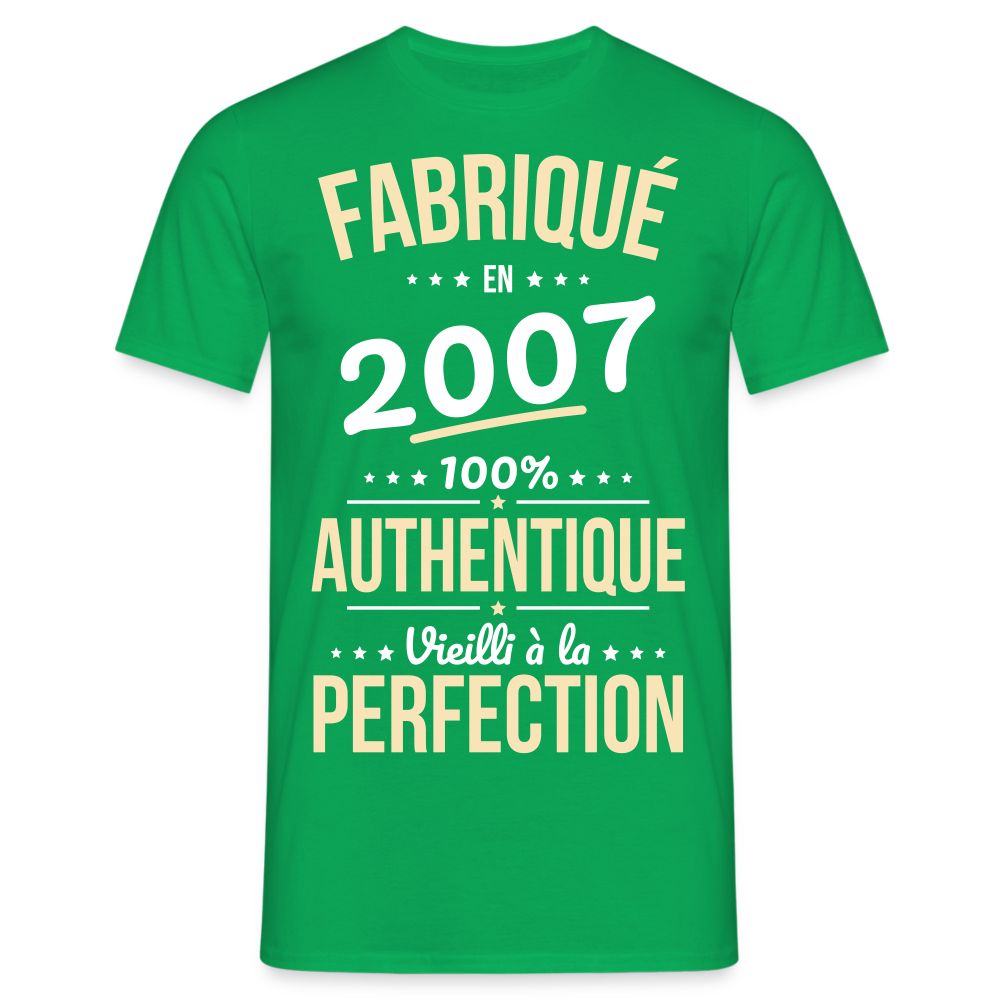 T-shirt Homme - Anniversaire 18 Ans - Fabriqué en 2007 - vert