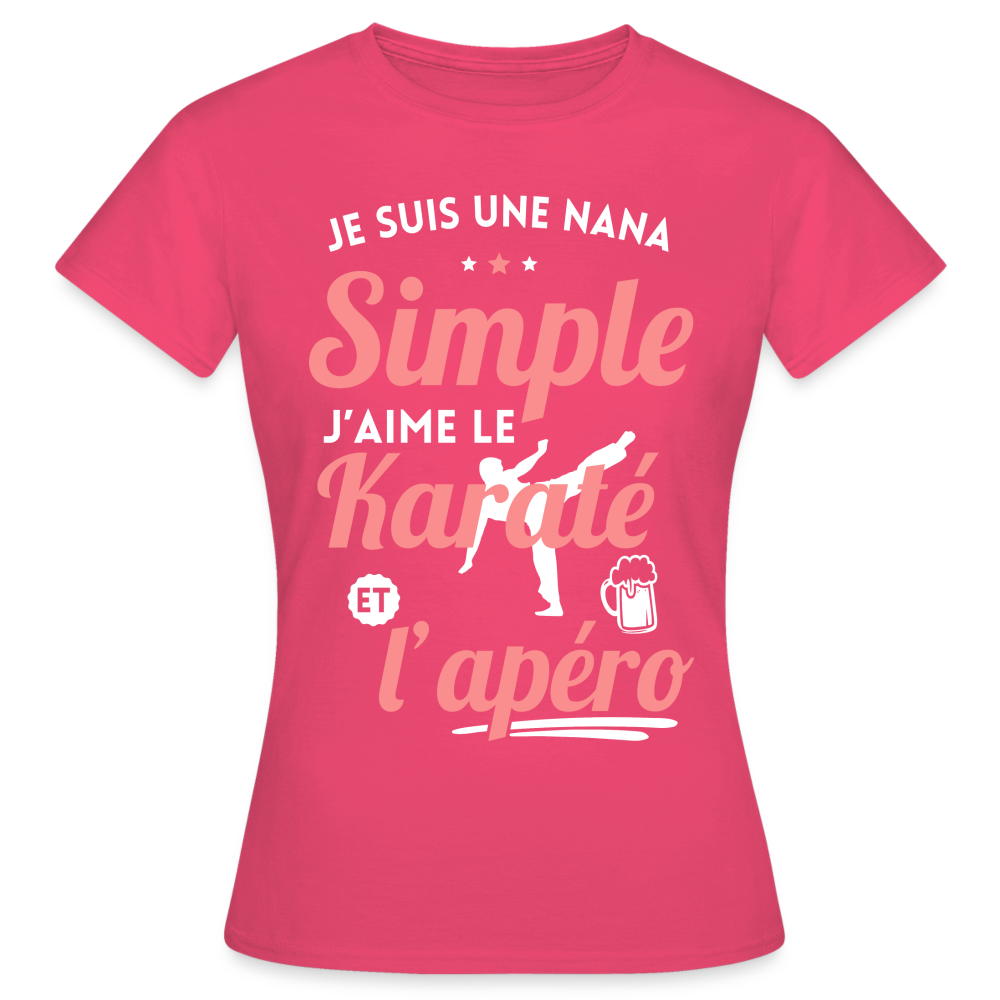 T-shirt Femme - J'aime le karaté et l'apéro - rose azalée